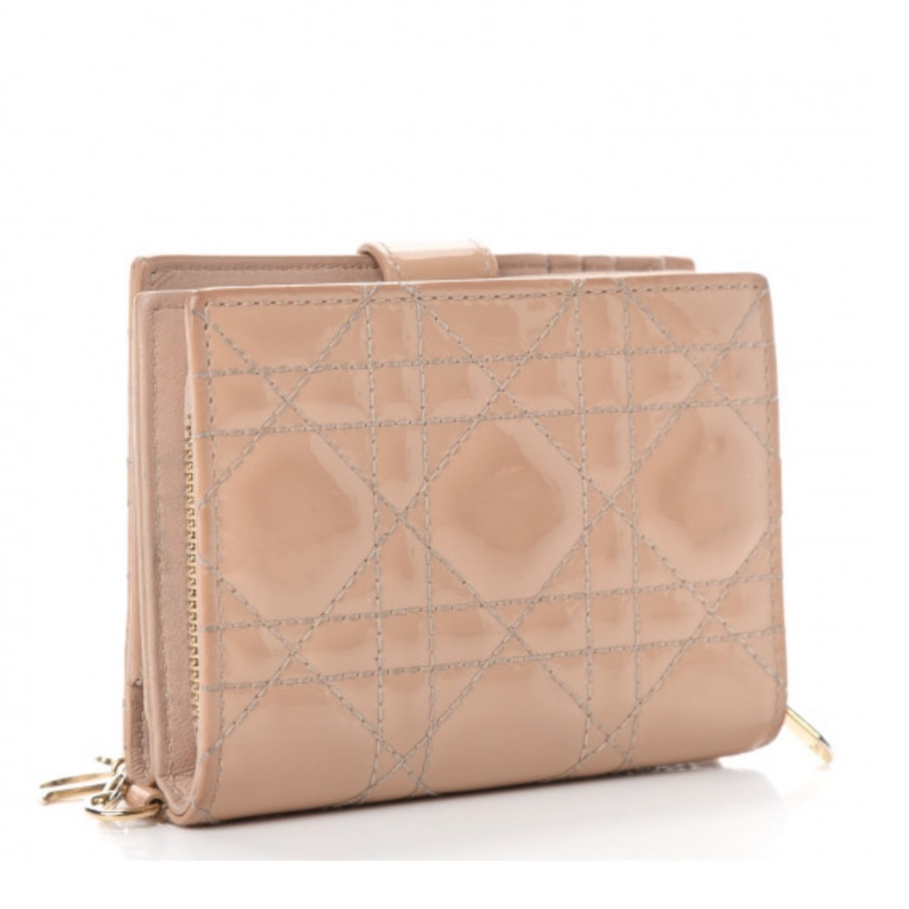 Christian Dior Lady Dior Patent cannage leather eden wallet. - Picture 4 of 13
